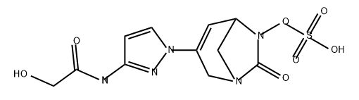 Sulfuric acid, mono[3-[3-[(2-hydroxyacetyl) amino]-1H-pyrazol-1-yl]-7-oxo-1,6-diazab icyclo[3.2.1]oct-3-en-6-yl] ester Structure