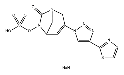 Sulfuric acid, mono[7-oxo-3-[4-(2-thiazolyl)- 1H-1,2,3-triazol-1-yl]-1,6-diazabicyclo[3.2.1] oct-3-en-6-yl] ester, sodium salt (1:1) Structure