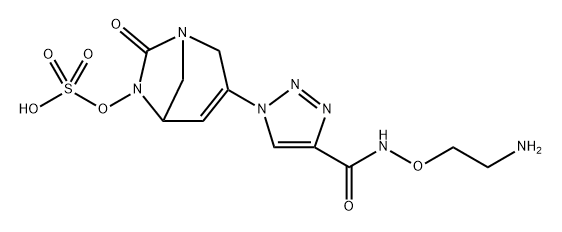 [3-[4-(2-aminoethoxycarbamoyl)triazol-1-yl]-7-oxo-1,6-diazabicyclo[3.2.1]oct-3-en-6-yl]hydrogen sulfate Structure