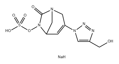 sodium 3-(4-(hydroxymethyl)-1H-1,2,3-triazol-1-yl)-7-oxo-1,6-diazabicyclo[3.2.1]oct-3-en-6-yl sulfate Structure