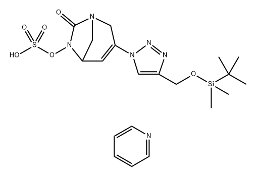 pyridinium [3-[4-[[tert-butyl(dimethyl)silyl]oxymethyl]triazol-1-yl]-7-oxo-1,6-diazabicyclo[3.2.1]oct-3-en-6-yl]sulfate Structure