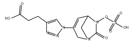 3-(1-(7-oxo-6-(sulfooxy)-1,6-diazabicyclo[3.2.1]oct-3-en-3-yl)-1H-1,2,3-triazol-4-yl)propanoic acid Structure