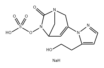 sodium 3-(5-(2-hydroxyethyl)-1H-pyrazol-1-yl)-7-oxo-1,6-diazabicyclo[3.2.1]oct-3-en-6-yl sulfate Structure