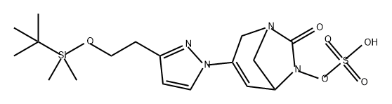 Sulfuric acid, mono[3-[3-[2-[[(1,1-dimethy lethyl)dimethylsilyl]oxy]ethyl]-1H-pyrazol-1-yl] -7-oxo-1,6-diazabicyclo[3.2.1]oct-3-en-6-yl] ester Structure