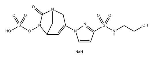 sodium 3-(3-(N-(2-hydroxyethyl)sulfamoyl)-1H-pyrazol-1-yl)-7-oxo-1,6-diazabicyclo[3.2.1]oct-3-en-6-yl sulfate Structure