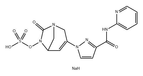 Sulfuric acid, mono[7-oxo-3-[3-[(2-pyridin ylamino)carbonyl]-1H-pyrazol-1-yl]-1,6-diazab icyclo[3.2.1]oct-3-en-6-yl] ester, sodium salt (1:1) Structure