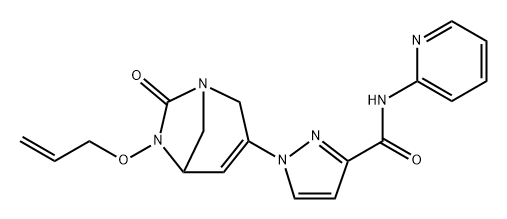 1-[7-Oxo-6-(2-propen-1-yloxy)-1,6-diazab icyclo[3.2.1]oct-3-en-3-yl]-N-2-pyridinyl-1Hpyrazole-3-carboxamide Structure