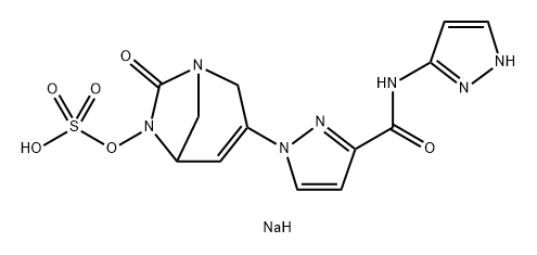 Sulfuric acid, mono[7-oxo-3-[3-[(1H-pyrazol-3- ylamino)carbonyl]-1H-pyrazol-1-yl]-1,6-diazab icyclo[3.2.1]oct-3-en-6-yl] ester, sodium salt (1:1) Structure