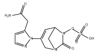 Sulfuric acid, mono[3-[5-(2-amino-2-oxoethyl)- 1H-pyrazol-1-yl]-7-oxo-1,6-diazabicyclo[3.2.1] oct-3-en-6-yl] ester 구조식 이미지