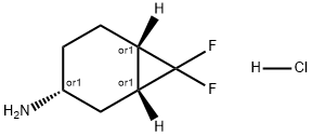 Bicyclo[4.1.0]heptan-3-amine, 7,7-difluoro-, hydrochloride (1:1), (1R,3R,6S)-rel- Structure