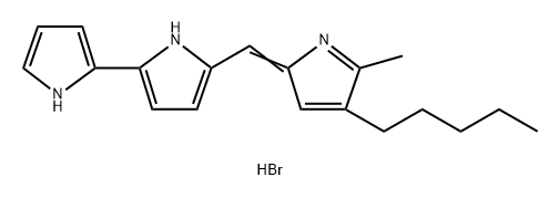 2,2'-Bi-1H-pyrrole, 5-[(5-methyl-4-pentyl-2H-pyrrol-2-ylidene)methyl]-, hydrobromide (1:1) Structure