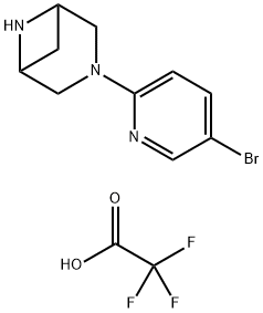3,6-Diazabicyclo[3.1.1]heptane, 3-(5-bromo-2-pyridinyl)-, 2,2,2-trifluoroacetate (1:2) Structure