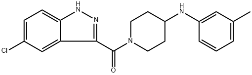 (5-chloro-1H-indazol-3-yl)(4-(m-tolylamino)piperidin-1-yl)methanone(5-chloro-1H-indazole-3-yl)(4-(m-toluidino)piperidino)methanone 구조식 이미지