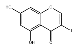 5,7-Dihydroxy-3-iodo-4H-chromen-4-one Structure