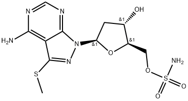 1H-Pyrazolo[3,4-d]pyrimidin-4-amine, 1-[5-O-(aminosulfonyl)-2-deoxy-β-D-erythro-pentofuranosyl]-3-(methylthio)- Structure