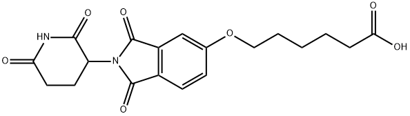 6-((2-(2,6-dioxopiperidin-3-yl)-1,3-dioxoisoindolin-5-yl)oxy)hexanoic acid 구조식 이미지