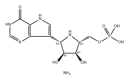 4H-Pyrrolo3,2-dpyrimidin-4-one, 7-(2S,3S,4R,5R)-3,4-dihydroxy-5-(phosphonooxy)methyl-2-pyrrolidinyl-1,5-dihydro-, diammonium salt Structure