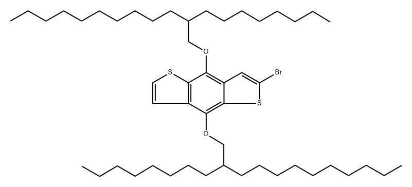 2-Bromo-4,8-bis((2-octyldodecyl)oxy)benzo[1,2-b:4,5-b']dithiophene 구조식 이미지