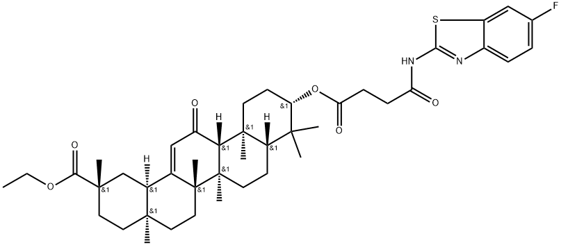 Olean-12-en-29-oic acid, 3-[4-[(6-fluoro-2-benzothiazolyl)amino]-1,4-dioxobutoxy]-11-oxo-, ethyl ester, (3β,20β)- Structure