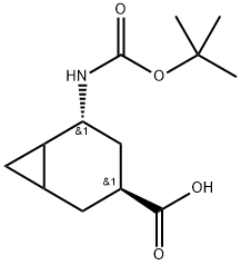 (3S, 5R)-5-tert-Butoxycarbonylamino-bicyclo[4.1.0]heptane-3-carboxylic acid 구조식 이미지