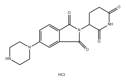 2-(2,6-dioxopiperidin-3-yl)-5-(piperazin-1-yl)-2,3-dihydro-1H-isoindole-1,3-dione hydrochloride Structure