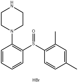 1-(2-((2,4-dimethyl phenyl)sulfinyl)phenyl)piperazine hydrobromide Structure