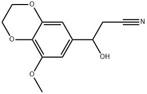 2,3-Dihydro-β-hydroxy-8-methoxy-1,4-benzodioxin-6-propanenitrile Structure