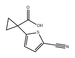 1-(5-cyanothiophen-2-yl)cyclopropane-1-carboxyli
c acid 구조식 이미지