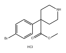 4-Piperidinecarboxylic acid, 4-(4-bromophenyl)-, methyl ester, hydrochloride (1:1) Structure