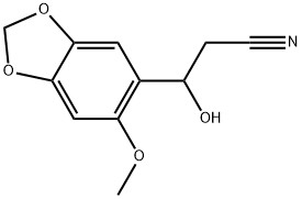 β-Hydroxy-6-methoxy-1,3-benzodioxole-5-propanenitrile 구조식 이미지