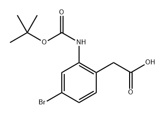 (4-Bromo-2-tert-butoxycarbonylamino-phenyl)-acetic acid Structure