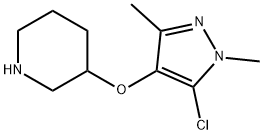 3-(5-Chloro-1,3-dimethyl-1H-pyrazol-4-yloxy)piperidine Structure