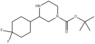 tert-butyl 3-(4, 4-difluorocyclohexyl)piperazine-l-carboxylate Structure