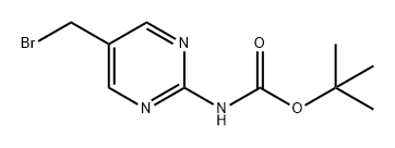 tert-butyl 
N-[5-(bromomethyl)pyrimidin-2-yl]carbamate Structure