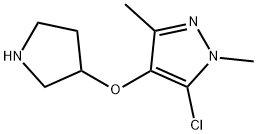 5-Chloro-1,3-dimethyl-4-(pyrrolidin-3-yloxy)-1H-pyrazole Structure