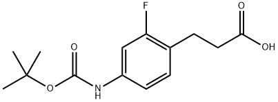 3-(4-tert-Butoxycarbonylamino-2-fluoro-phenyl)-propionic acid Structure