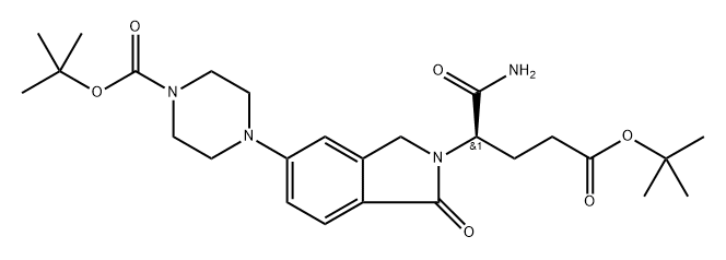 (R)-tert-butyl 4-(2-(1-amino-5-(tert-butoxy)-1,5-dioxopentan-2-yl)-1-oxoisoindolin-5-yl)piperazine-1-carboxylate Structure