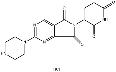 6-(2,6-dioxopiperidin-3-yl)-2-(piperazin-1-yl)-5H-pyrrolo[3,4-d]pyrimidine-5,7(6H)-dione hydrochloride 구조식 이미지
