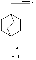 Bicyclo[2.2.2]octane-1-acetonitrile, 4-amino-, hydrochloride (1:1) 구조식 이미지