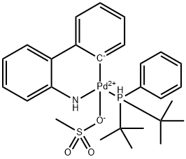 Palladium, [2'-(amino-κN)[1,1'-biphenyl]-2-yl-κC][bis(1,1-dimethylethyl)phenylphosphine](methanesulfonato-κO)- Structure