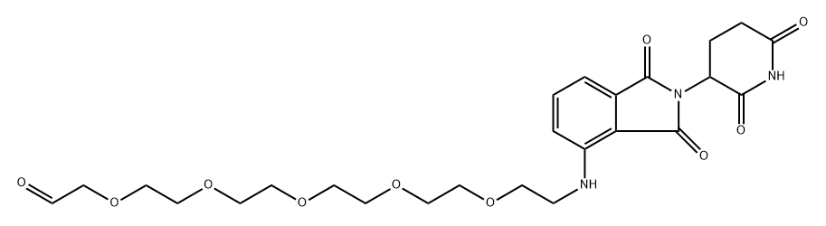 Pomalidomide-NH-PEG5-CH2CHO Structure