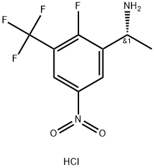 Benzenemethanamine, 2-fluoro-α-methyl-5-nitro-3-(trifluoromethyl)-, hydrochloride (1:1), (αR)- 구조식 이미지