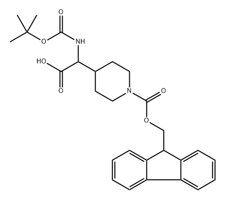 2-{[(tert-butoxy)carbonyl]amino}-2-(1-{[(9H-fluoren -9-yl)methoxy]carbonyl}piperidin-4-yl)acetic acid Structure