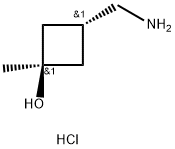 trans-3-hydroxy-3-methylcyclobutane-1-methamine hydrochloride Structure