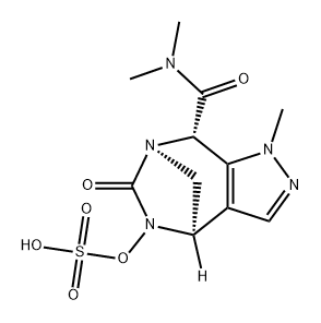 (4R,7R,8S)-8-(dimethylcarbamoyl)-1-methyl-6-oxo-4,8-dihydro-1H-4,7-methanopyrazolo[3,4-e][1,3]diazepin-5(6H)-yl hydrogen sulfate Structure