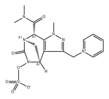 Pyridinium, 1-[[(4R,7R,8S)-8-[(dimethylamino) carbonyl]-4,5,6,8-tetrahydro-1-methyl-6-oxo5-(sulfooxy)-1H-4,7-methanopyrazolo[3,4-e] [1,3]diazepin-3-yl]methyl]-, inner salt, rel 구조식 이미지