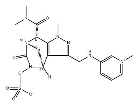 Pyridinium, 3-[[[(4R,7R,8S)-8-[(dimethylamino) carbonyl]-4,5,6,8-tetrahydro-1-methyl-6-oxo5-(sulfooxy)-1H-4,7-methanopyrazolo[3,4-e] [1,3]diazepin-3-yl]methyl]amino]-1-methyl-, inner salt, rel Structure