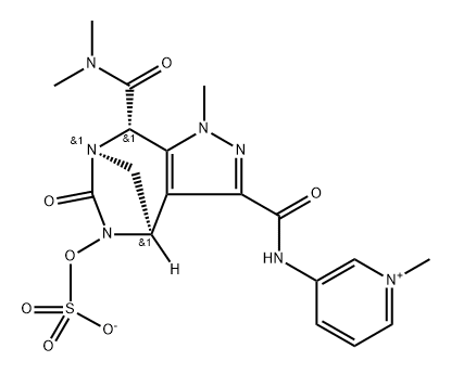 Pyridinium, 3-[[[(4R,7R,8S)-8-[(dimethylamino) carbonyl]-4,5,6,8-tetrahydro-1-methyl-6-oxo5-(sulfooxy)-1H-4,7-methanopyrazolo[3,4-e] [1,3]diazepin-3-yl]carbonyl]amino]-1-methyl-, inner salt, rel Structure