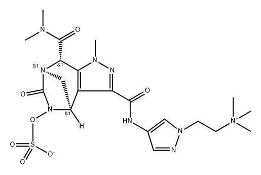 1H-Pyrazole-1-ethanaminium, 4-[[[(4R,7R,8S)- 8-[(dimethylamino)carbonyl]-4,5,6,8-tetrah ydro-1-methy Structure