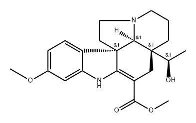 (5α,12β,19α,20R)-2,3-Didehydro-20-hydroxy-16-methoxyaspidospermidine-3-carboxylic acid methyl ester 구조식 이미지